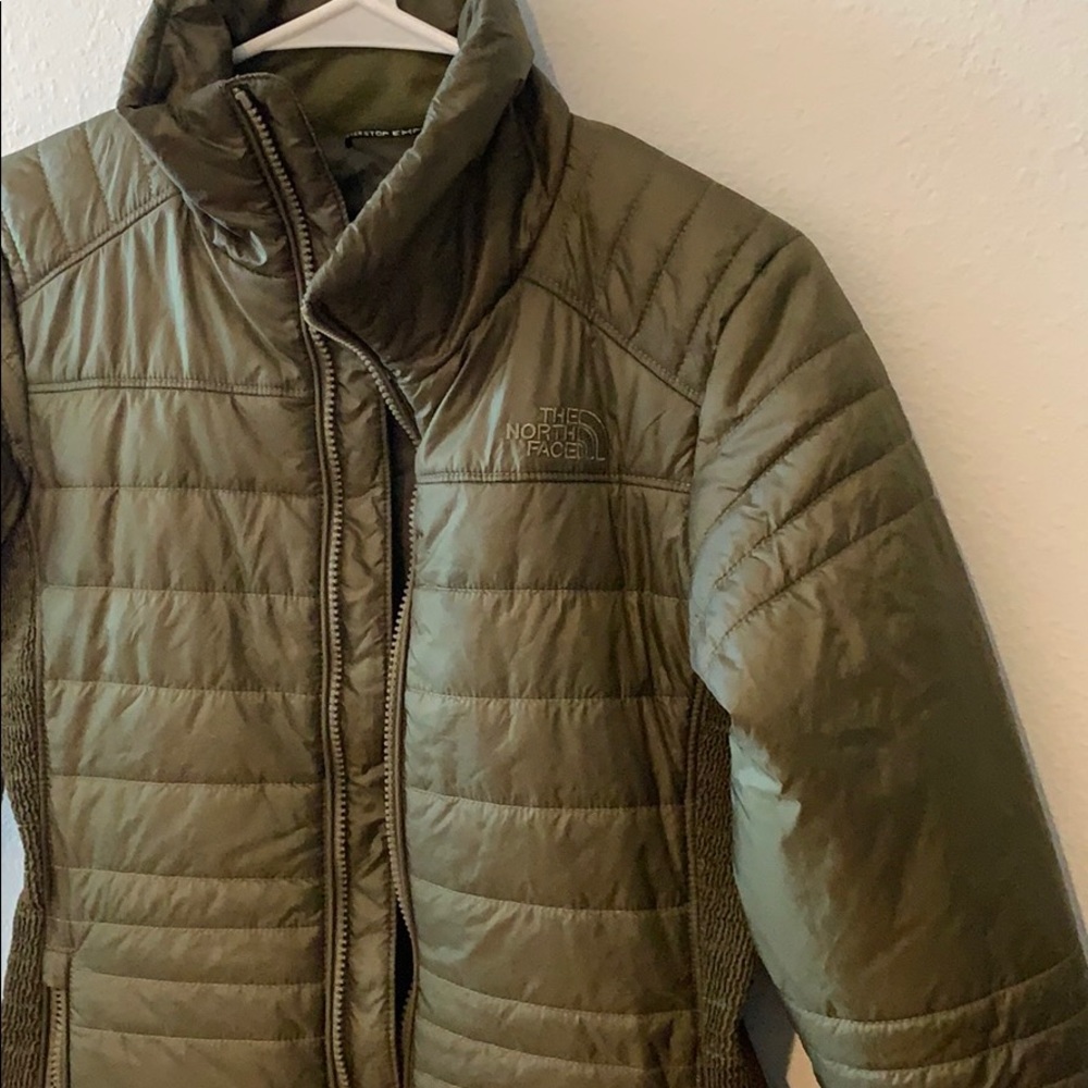 Olive green north face jacket